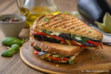Sandwich pain grillĂ© Ă lâaubergine : recette mĂ©diterranĂ©enne savoureuse