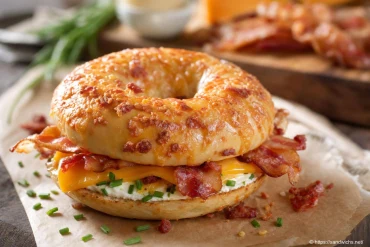 Bagel cheddar bacon : la recette gourmande