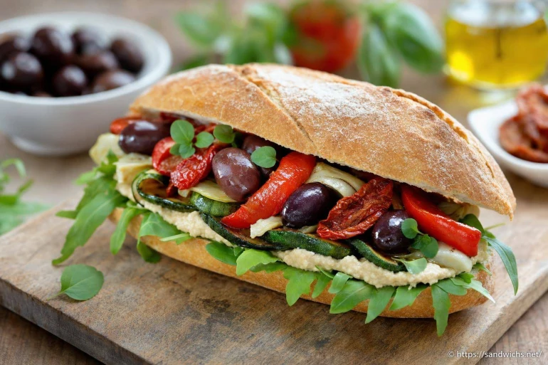 Sandwich végan méditerranéen : une recette ensoleillée