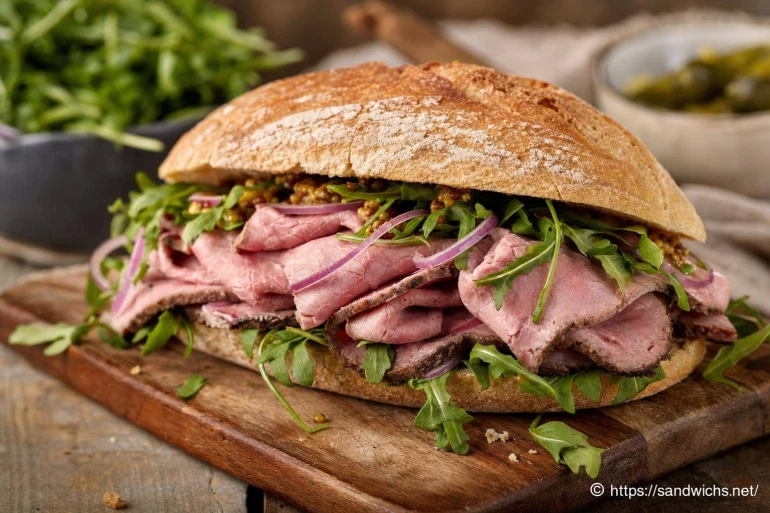 Recette sandwich rosbif sans fromage, simple et savoureuse