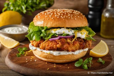 Recette burger poulet crispy citron-yaourt maison