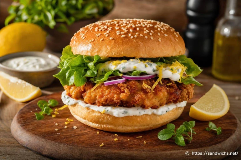 Recette burger poulet crispy citron-yaourt maison