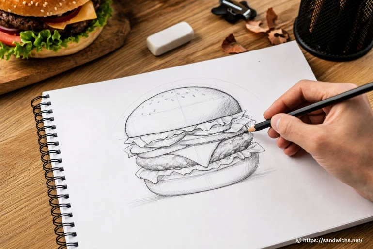 Comment dessiner un hamburger facilement ?