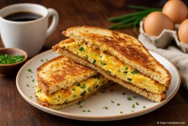 Sandwich pain grillé à l’omelette : recette matinale