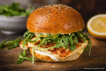 Halloumi Crunch Burger : halloumi, roquette et citron
