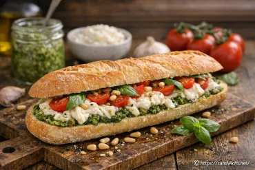 Baguette stracciatella et pesto : recette fraîcheur pour un sandwich gourmand