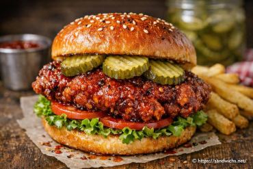 Nashville hot burger : découvrez le poulet épicé, salade et pickles