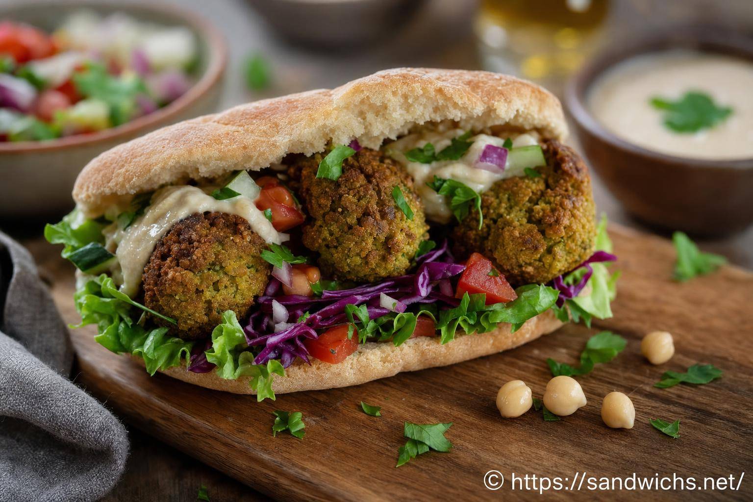 Sandwich végan aux falafels : recette maison simple et savoureuse