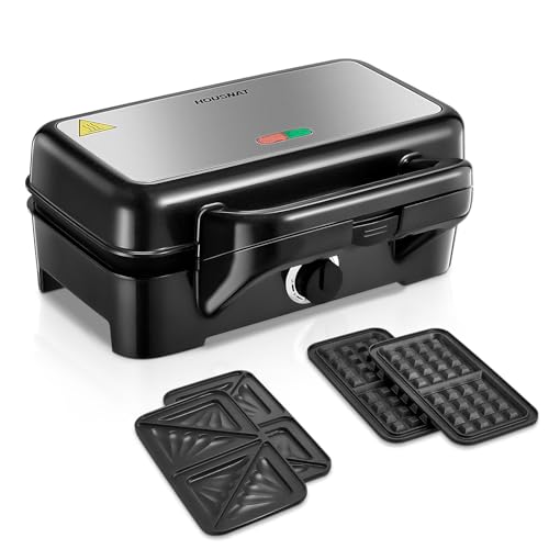 Croque Monsieur 3 en 1, Gauffrier Multifonctions 1200W, Cont