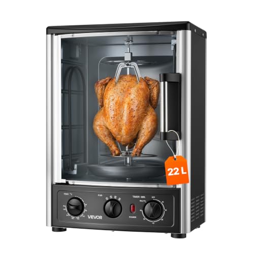 VEVOR Rôtissoire Verticale Électrique 22 L, Machine à Kebab 